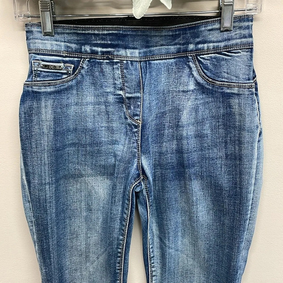 Coco + Carmen OMG Pull On Skinny Ankle Crossover Fringe Hem Jeans S - Picture 2 of 16